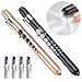 CAVN Pen Light with Pupil Gauge Penlight for Nurses Doctors, Reusable Medical Penlight for Nursing Students Rose Gold and Black