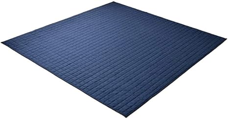 Amazon 一人暮らしにもおすすめ 軽量 丸洗い可能な便利ラグ 無地 キルティング カーペット 約185 185cm ネイビー ラグ カーペット オンライン通販