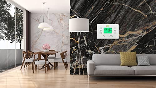 Programmable Thermostat LCD Display Heat & Cooling Temperature Control - Easy to Install for Central air Conditioner-1 Heat/1 Cool