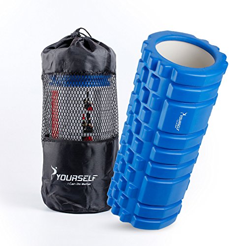 SYOURSELF Foam Roller for Muscle Massage-13" x 5.5", EVA, Trigger Point-Deep Tissue, Myofascial Release, Physical Therapy for Pain Relief, Exercise, Yoga, Pilates+Instructions, Carry Bag(Blue)