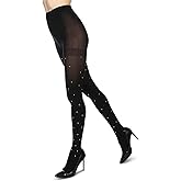 MeMoi Women's Studded Bling Opaque Nylon Tights