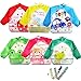 Coceca 6 Pcs Toddler Smock Baby Bibs Long Sleeve Bibs for 1-3 Years Old Infants