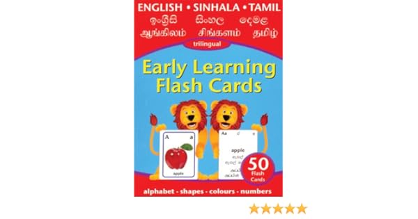 Early Learning Flash Cards Trilingual English Sinhala Tamil
