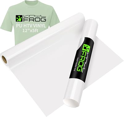 VINYL FROG HTV Roll 30.5x155cm White Heat Transfer Vinyl for T-Shirts