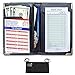 MaryOnArt Waiter Server Book and Apron - Waitress Book 8.2''x5.2'' Guest Check Zipper Pouch - Server Wallet Pads Holder Money Pocket Restaurant Waitstaff with Free Waist Apron Black and One Tip Chart