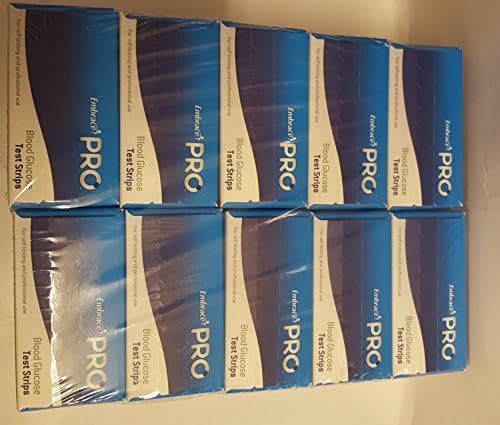 Embrace Pro Blood Glucose Test Strips, 500 Count (10 Boxes of 50)