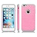 iPhone 6S Case,EC [Shockproof] Apple iPhone 6S Case, Heavy Duty Dual Layer Hybrid Stud Rhinestone Bling Protection Cover Case for Apple iPhone 6S/6 (A Pink+Gray)