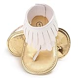 Voberry Toddler Baby Girls Tassel Sandals Soft Soled Anti-slip Fringe Footwear Shoes (0-6 Month, White 1)