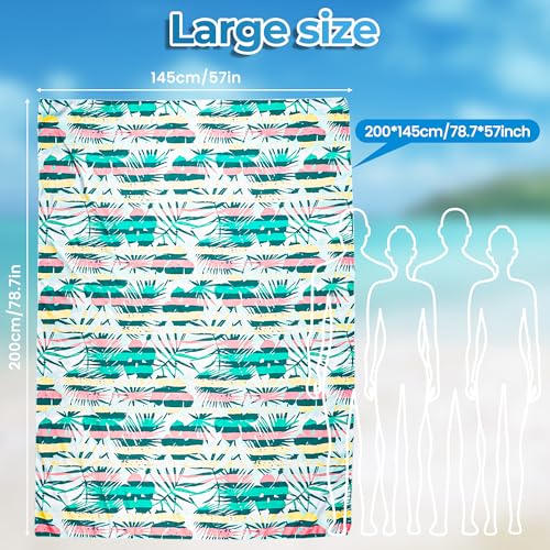 Hexify XXL Beach Towel 200 x 145 cm, Quick Drying Microfibre Large Towel, Sand Free Bath Towel, Women's Beach Blanket (Stripes)