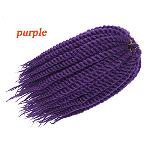 Furice Crochet Braids Havana Mambo Twist Grey Synthetic Single Braiding Hair Extensions 14/18/24inch14inch^^^Purple