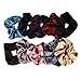 Velvet Scrunchies For Hair - 10-Pack Velvet Hair Scrunchie Bobble Set Elegant Elastics Hair Scrunchy Ties for Women Soft Hair Bands Hair Bobbles for Girls no Damage In Long Curly & Straight Hair