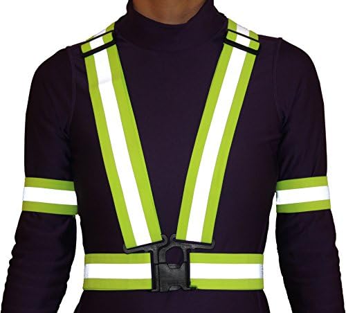 Reflective Vest with set of Armbands - Premium Quality High Visibility Vest for Running, Bike Riding, Motorcycling, Jogging and other Night time Activities