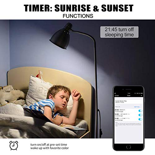 MagicLight Smart WiFi Alexa Light Bulb (No Hub Required), A19 7w (60w Equivalent) Dimmable RGBCW Color Changing LED Smart Lights, Compatible with Alexa Google Home Siri IFTTT (2 Pack) - Thumbnail 4
