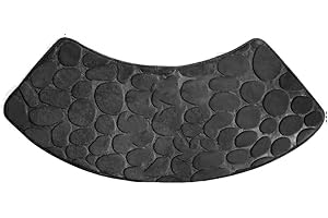 30x60cm Curved Shower Mat, Non Slip Washable Bathroom Rug For Tub Laundry Room Corner, Soft Absorbent Polyester Floor Mats(bl