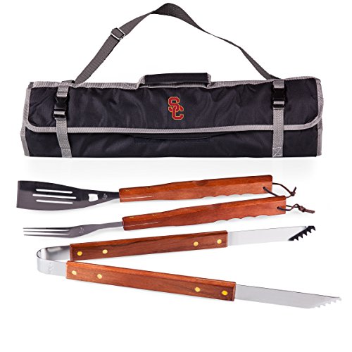 NCAA USC Trojans 3-Piece BBQ Tool Set With Tote