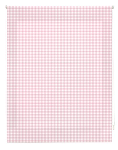 Blindecor Vichy | Translucent Roller Blind | Lilac Check Fabric | 110 x 180 cm (W x H) Fabric Size 107 x 175 cm | Window Blinds