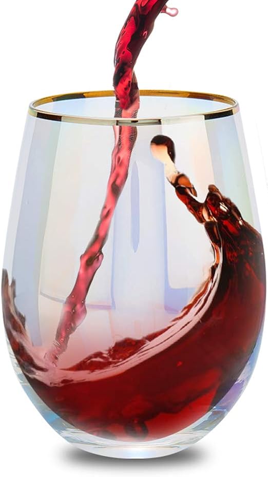 Amazon Com E Liu Stemless Wine Glass 18 Ounces Rainbow Tumbler