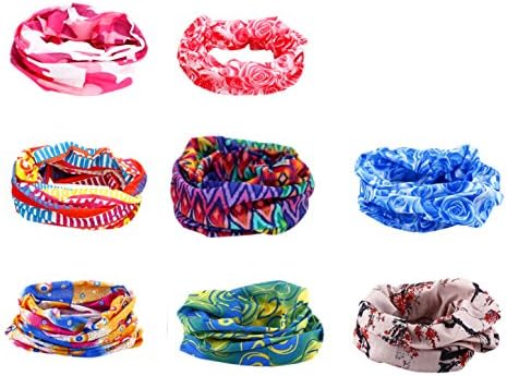 Vodeus High Elastic Headband Multifunctional Multi-purpose Seamless Headwear Bandanas 8- Pack #3