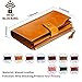 Itslife Women's RFID Blocking Large Capacity Luxury Wax Genuine Leather Cluth Wallet Ladies Card Holder (Tan RB)