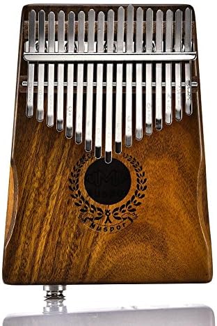 Telisii 17 Keys Portable Kalimba Solid Acacia Thumb Piano Link Speaker Electric Pickup Instrument With Bag Cable