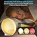 Wake Up Light Sunrise Alarm Clock, Vproof Bedside Night Light, 7 Colors Ambient Lamp, Dual Clock with FM Radio, Sunrise Sunset Simulation, Snooze Function for Kids, Adults, Heavy Sleepers