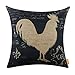 LINKWELL 18x18 inches Vintage Farm Rooster Burlap Pillowcase Cushion Cover CC1246