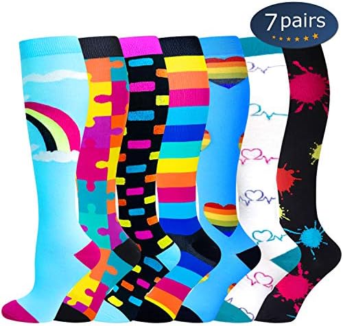 Compression Socks,15-20 mmHg Best Graduated Athletic Socks for Women & Men