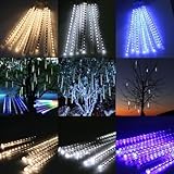 Perfect Holiday, 50cm 8 Tube 240 Leds Snowfall Meteor Rain Light Tube for Holiday Party Christmas Xmas Decoration with Us Plug Blue