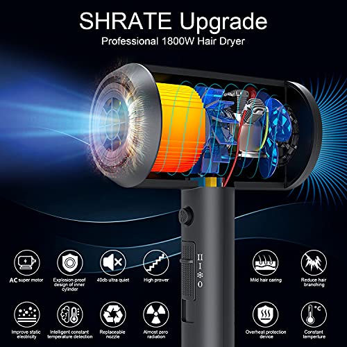 ایگرد | قیمت و خرید SHRATE Ionic Hair Dryer, Professional Salon Negative  Ions Hair Blow Dryer Powerful 1800W for Fast Drying with 3 Heating / 2  Speed/Cool Button, Constant Temperature Hair Care
