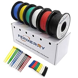 Fermerry 24 AWG Stranded Wire Spool 25ft Each 6