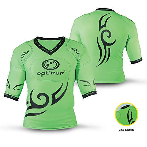 Optimum Men's Tribal Top Protective Shoulder Pads (Small, FFluro Green/Black)
