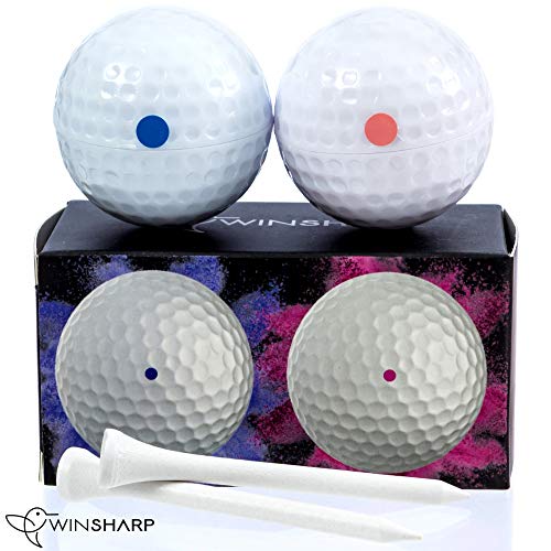 Gender Reveal Golf Balls Exploding Golf Ball Set (1 Pink + 1 Blue + 2 Wooden Tees per Pack) Girl or Boy Baby Sex Reveal Ideas / Announcement Party | Maximum Powder for the Best Explosion of Smoke