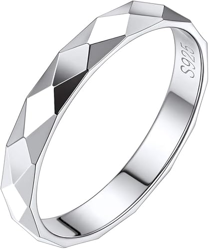 Amazon Silvora 25号 3mm シルバー925 指輪 レディース 人気 プラチナ リング メンズ ひし形 カット ペア アクセサリー リング 通販