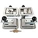 4 Pack Junior Size Flush Mount Paddle Handle Stainless Steel Locking Door Latch Heavy Duty Premium 304 Grade Stainless with Interior Safety Release Compatible w Toolboxes and Trailer Compartment Door