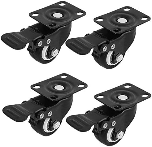 2" Swivel Caster Wheels uvce Fixed Caster Wheels with Safety Dual Locking and Heavy Duty 150LBS Per Caster,360 Degree Rotate No Noise Swivel Plate Brake Castors Sets of 4