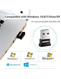 EKSEN   Adaptador Bluetooth 4.0 Dongle, Plug and Play para Windows 10, 8, 7, Vista XP 32 64 Bit PC portátil para altavoz Bluetooth, auriculares, teclado, ratón y mucho más
