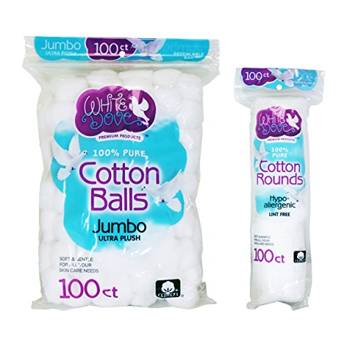 White Dove Cotton Balls & Round Pads 100ct Each Pricepulse