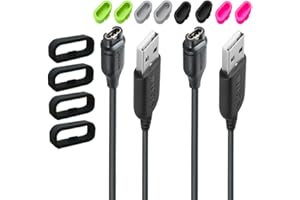 2PACK Charger for Garmin D2 Charlie/tactix Charlie/Fenix 5X,Charging Clip Sync Data Cable add 4Pcs Band Keeper Add 8Pcs Charg