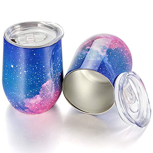 image for Stainless Steel Stemless Wine Tumbler - Deedro 12 oz Double Wall Vacuu