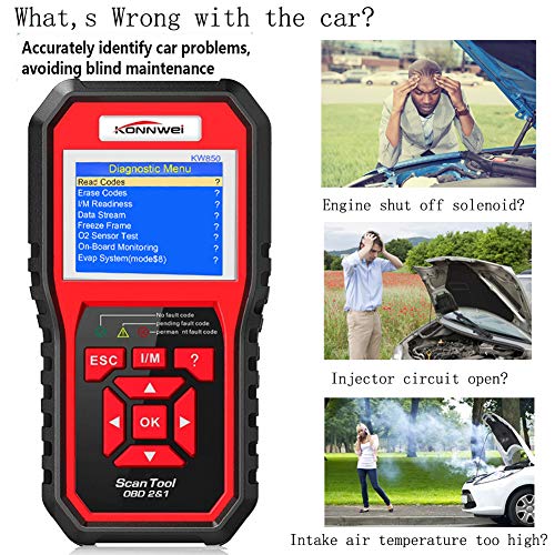KSRplayer OBDII Auto Diagnostic Code Scanner KW850 Universal Vehicle Engine System Scanner OBD2 EOBD Scanners Tool Check Engine Light Code Reader for All OBD II Cars Since 1996ã€2018 Upgraded Versionã€‘