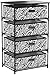Ameriwood Home 7777096 Sidney 4-Bin Storage End Table, Zebra