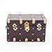 Odoria 1:12 Miniature Vintage Treasure Chest Wooden Case with Leather Cover Dollhouse Decoration Accessories