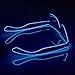 Fronnor Glow Eye Glasses with Voice Control Light Up El Wire Glowing Party Rave Glasses for Halloween,Party Favor (Blue)