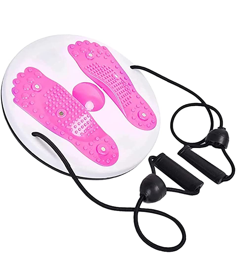 Twist Waist Disc Board, Multi-Functional Magnetic Balance Board, Pedal Resistance Bands with Massage Foot Sole, Home Gym Equipment for Exercise Core Strength (P)