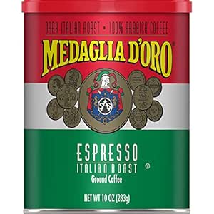 Medaglia D'Oro Italian Roast Espresso Style Ground Coffee, 10 Ounces
