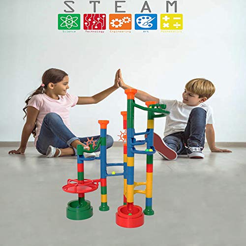 BMAG Marble Run for Kids, Marble Race Track Set, Marble Maze Coaster STEM Building Toys 62PCS