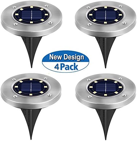 Bottalive Solar Ground Lights, Waterproof Solar Garden Light, Outdoor Solar Lights for Lawn Pathway Yard Driveway Patio Walkway Pool Area, White, Work Time 8-10 hour (4 Pack)