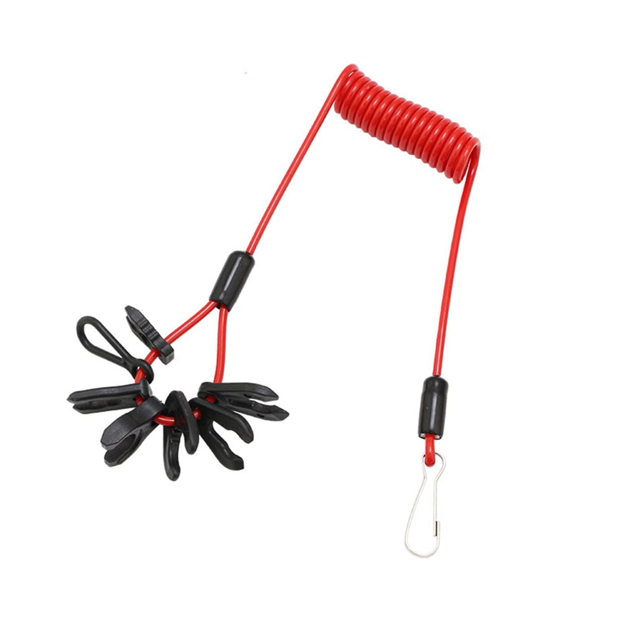 Engine Stop Switch Key Lanyard,Boat Engine Kill Stop Lanyard Emergency Kill Switch Lanyard Floating Safety Engine Lanyard Outboard Switch Emergency Stop Lanyard Cord with 7 Keys