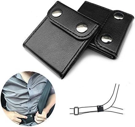 Seatbelt Adjuster, ILIVABLE Comfort Auto Shoulder Neck Protector Locking Clip Cover, Vehicle Car Seat Belt Positioner (2 Pack, Black)