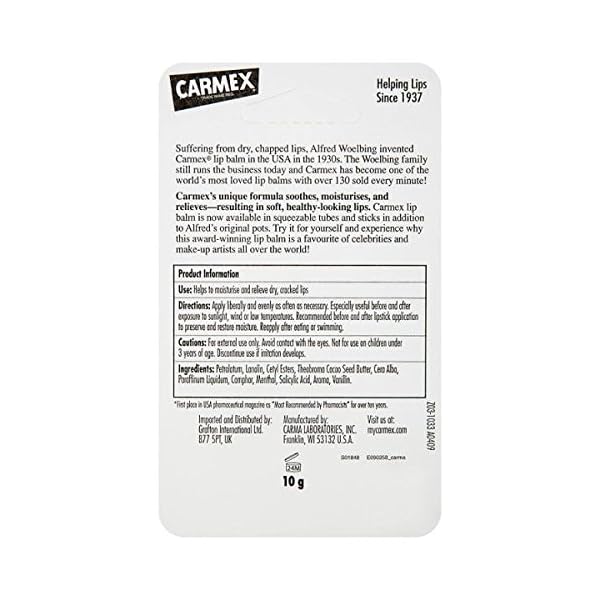 Carmex-CLASSIC-Moisturising-Lip-Balm-Tube-For-Dry-Chapped-Lips-10g Carmex CLASSIC Moisturising Lip Balm Tube For Dry & Chapped Lips 10g